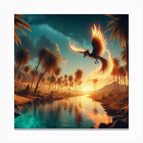 Phoenix Bird paintings art print 1 Canvas Print