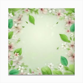 Spring Frame With Flowers Canvas Print