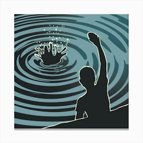 Man In Water Canvas Print