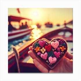 Heart on a boat Canvas Print