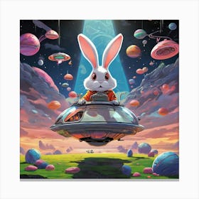 Rabbit In Space Canvas Print