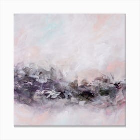 Blush Abstract Painting Square Canvas Print