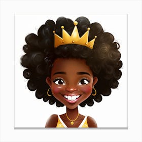 Afro Girl With Crown Canvas Print