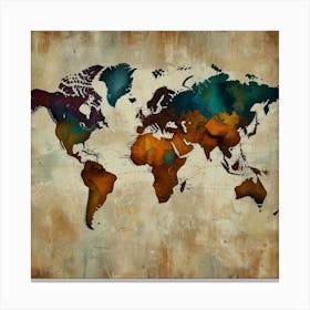 World Map Canvas Art 2 Canvas Print