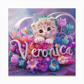 Veronica Cute Cat Canvas Print