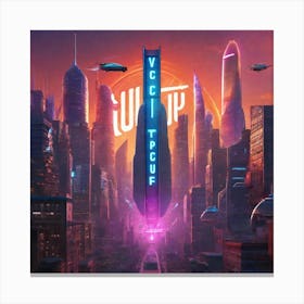 Futuristic Cityscape 129 Canvas Print