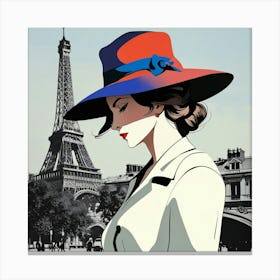 French woman in Paris Canvas Print