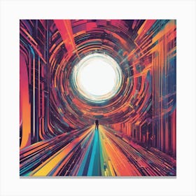 Eye Is Walking Down A Long Path, In The Style Of Bold And Colorful Graphic Design, David , Rainbowco (1) Canvas Print