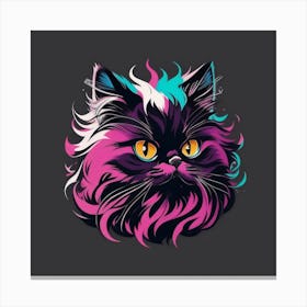 Cat With Colorful Hair Canvas Print