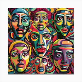 Colorful Faces Canvas Print