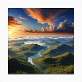 Sunrise Over The Mountains 7 Canvas Print