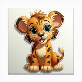 Lion Cub Sticker 3 Canvas Print