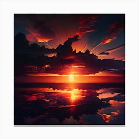 Sunset Over Water 3 Canvas Print