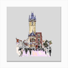 Prague Clock Tower Canvas Print