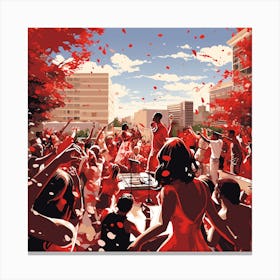 Red Confetti Canvas Print