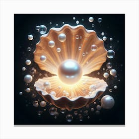 Pearl Shell With Bubbles 2 Canvas Print