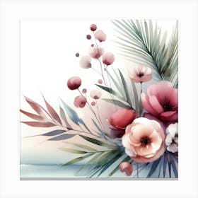 Watercolor Floral Background Canvas Print