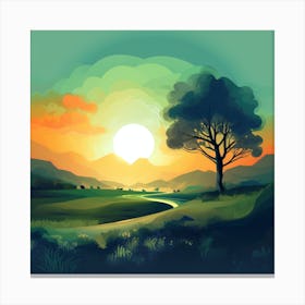 Sunset Landscape Canvas Print