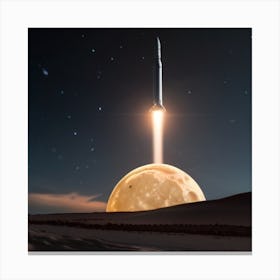 Artist'S Rendering Of The Falcon 9 Launch Canvas Print