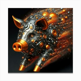 Pig 3d Canvas Print