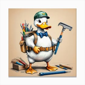 Builder Duck Canvas Print