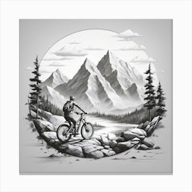 Mountain Biker In The Mountains Canvas Print