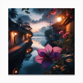 Flower By The Water Canvas Print