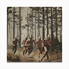 Men Running Redwoods 2 Fy S Canvas Print