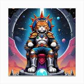 Cat On The Throne Canvas Print
