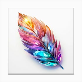 Crystal Colorful Feather Canvas Print