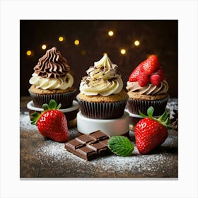 Leonardo Kino Xl Christmas Dessert With Chocolate And Strawber 2 (1) Canvas Print