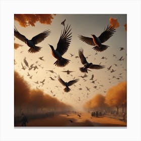 Birds In Flight 24 Canvas Print