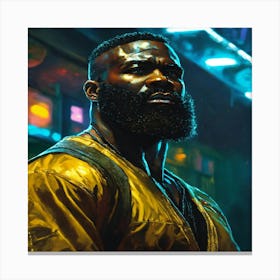 Black Man With Beard Canvas Print
