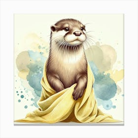 Otter Bathroom Animal 3 Canvas Print