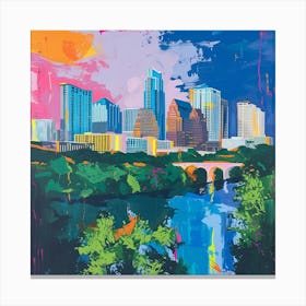 Abstract Travel Collection Austin Texas 2 Canvas Print
