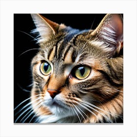 Portrait Of Tabby Cat Canvas Print