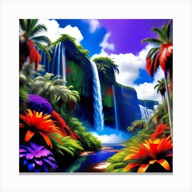 Tropical Waterfall Canvas Print