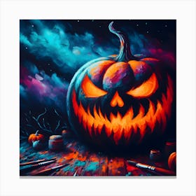 Halloween Pumpkin Painting Canvas Print