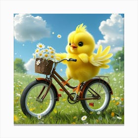 Leonardo Phoenix 10 A Bright Yellow Chick With Soft Fluffy Fea 1 Canvas Print