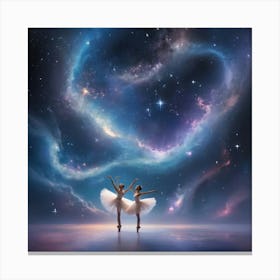 Ballerinas In Space paintings art print 1 Canvas Print