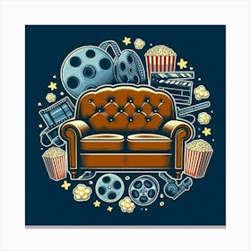 Tv Couch Logo Canvas Print