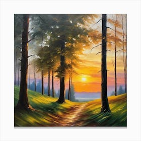 Sunset In The Woods 19 Canvas Print