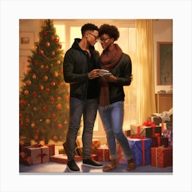 Realistic Black Gay Couple Christmas Stylish Deep E84c7cf5 Fe5f 410e 9458 9651b8430750753f66ce B45d 4a7e 9a0d 6cca74baf52a Canvas Print