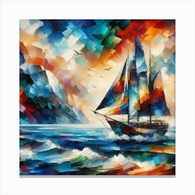 Sailboat, Abstract 2 Canvas Print