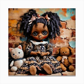 Rag Doll With Stuffed Animals 1 Canvas Print