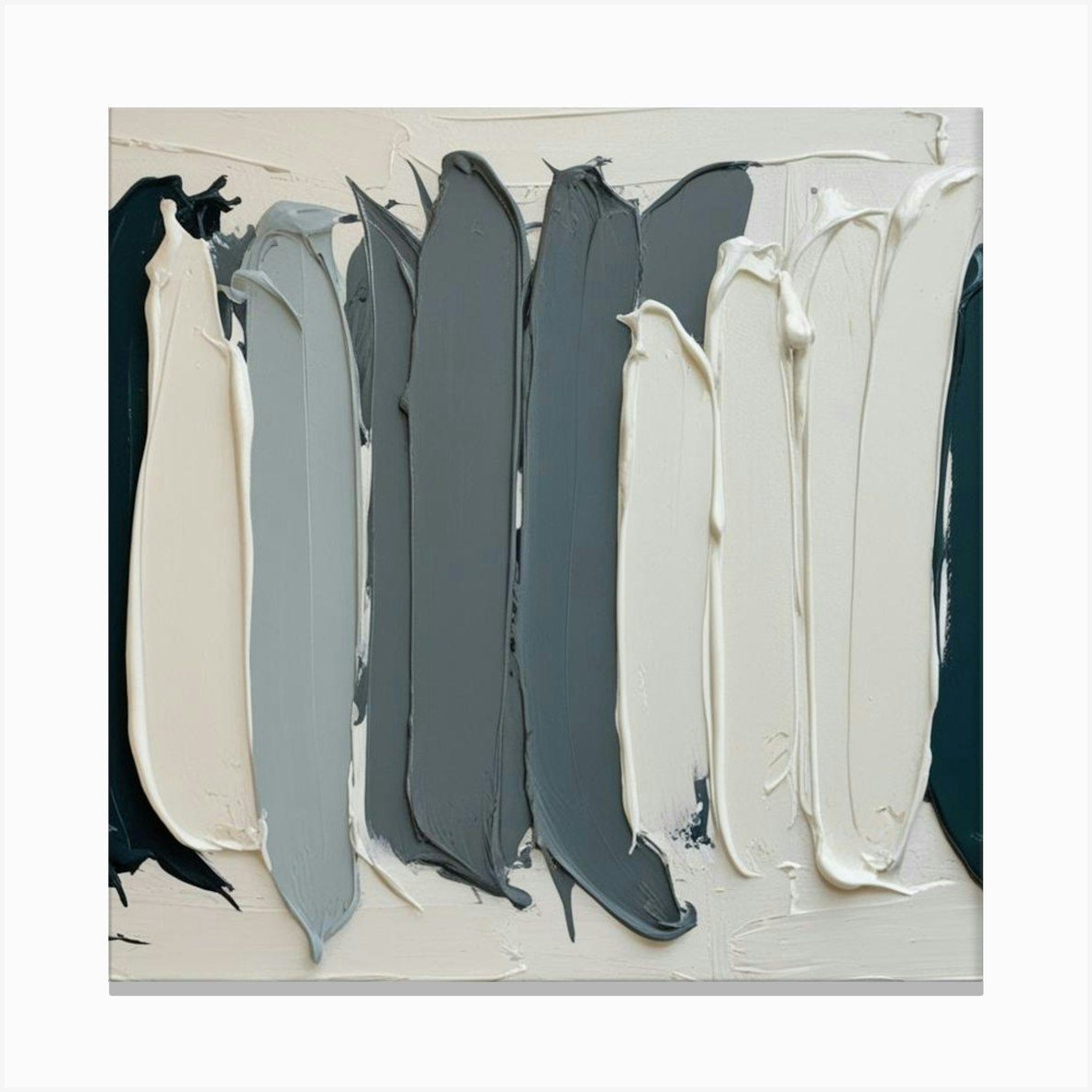 Grey And White Paint Canvas Print by Trudy Paula's Art