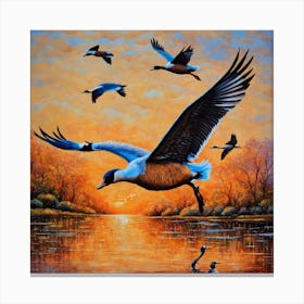 Gaggle of geese Canvas Print