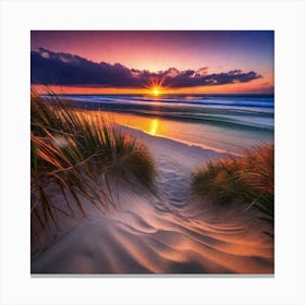 Sunset On The Beach 227 Canvas Print