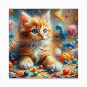 Kitten playfulness Canvas Print