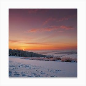 Sunset In Winter Canvas Print